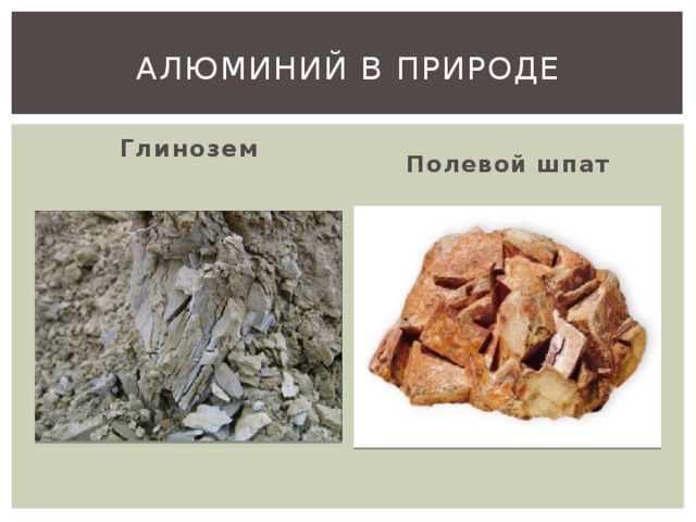 Алюминий в природе Глинозем Полевой шпат