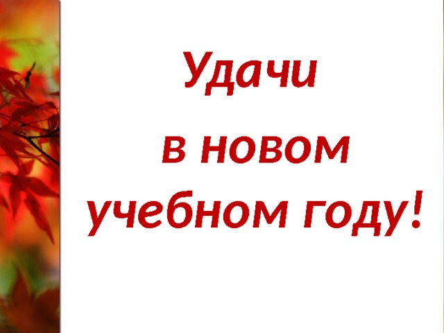 Удачи в новом учебном году! 