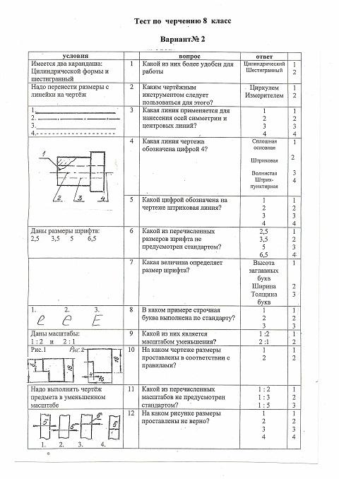  Ответ на вопрос по теме Билеты по черчению за 9 класс (2008г.)