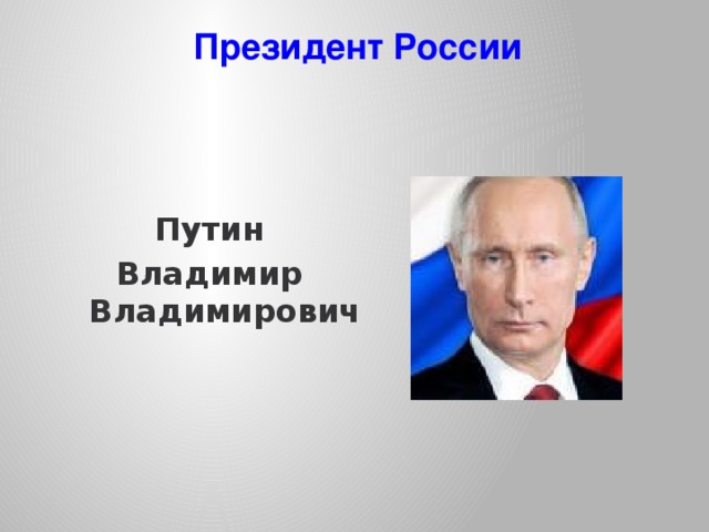 Президент России Путин Владимир Владимирович 