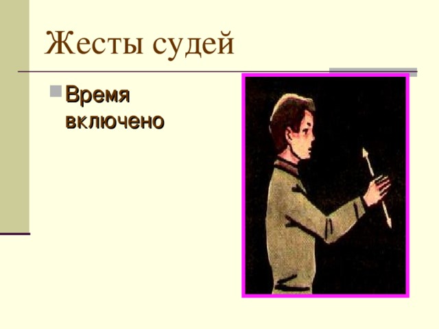 Жесты судей Время включено 