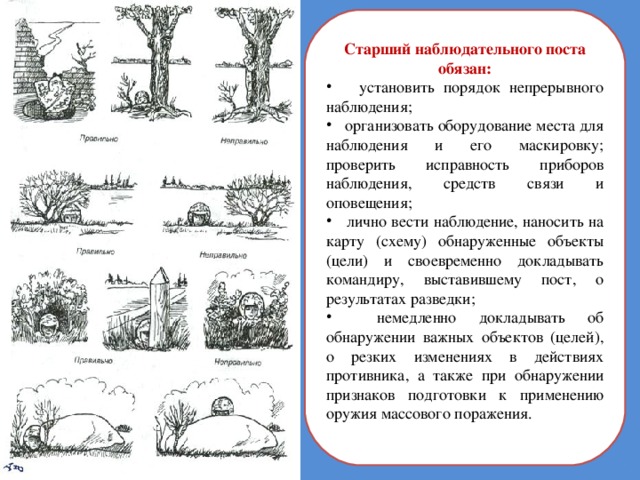 Наблюдательный пост план конспект