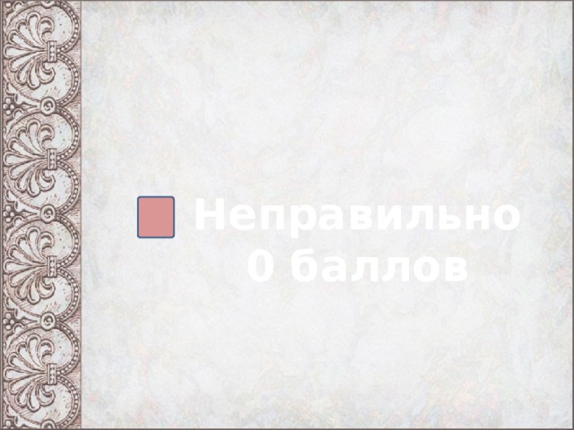 Неправильно 0 баллов  