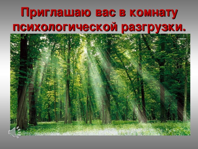 Приглашаю вас в комнату психологической разгрузки.