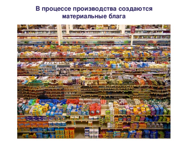 В процессе производства создаются материальные блага 