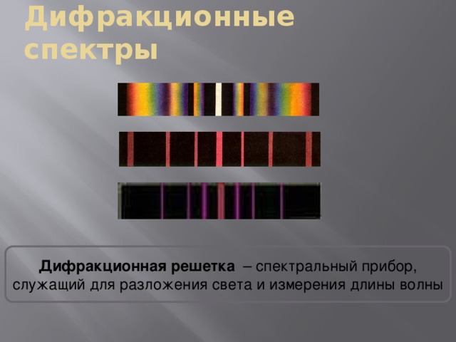 Почему цвет центральной полосы дифракционной картины отличается от цвета полос расположенных рядом