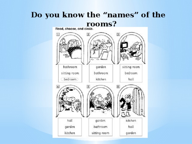 Do you know the “names” of the rooms? 