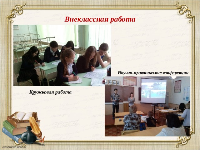 Внеклассная работа Научно-практические конференции Кружковая работа 