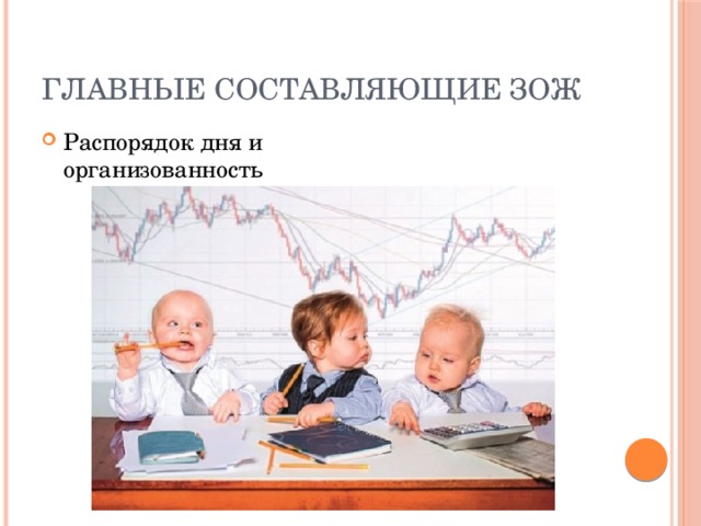 Главные составляющие ЗОЖ Распорядок дня и организованность 
