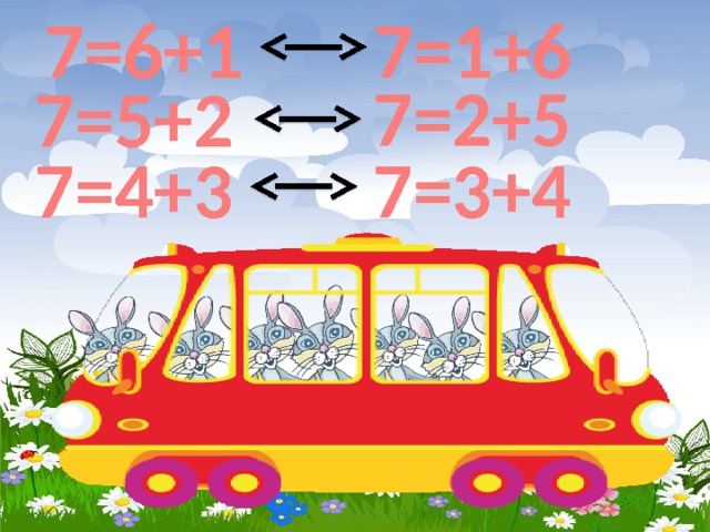 7=1+6 7=6+1 7=2+5 7=5+2 7=3+4 7=4+3 