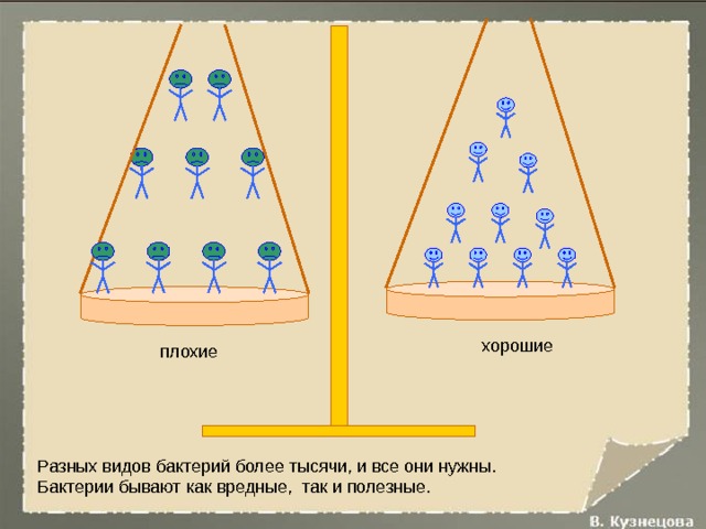 хорошие плохие Разных видов бактерий более тысячи, и все они нужны. Бактерии бывают как вредные, так и полезные. 