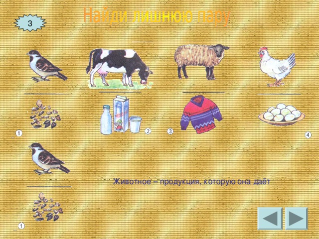 3 Животное – продукция, которую она даёт 