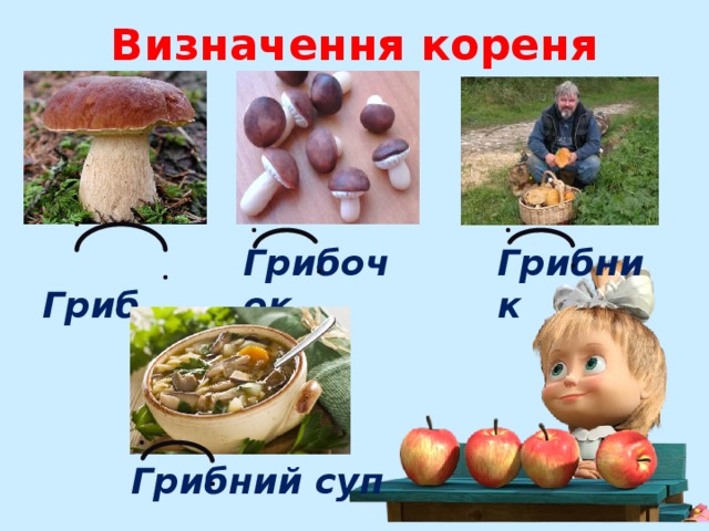 Визначення кореня  Гриб Грибочок Грибник Грибний суп 