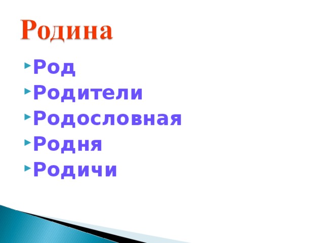 Род Родители Родословная Родня Родичи