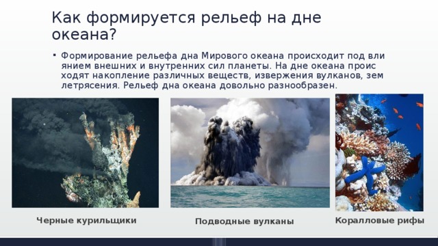 Рельеф мирового океана презентация география 6 класс