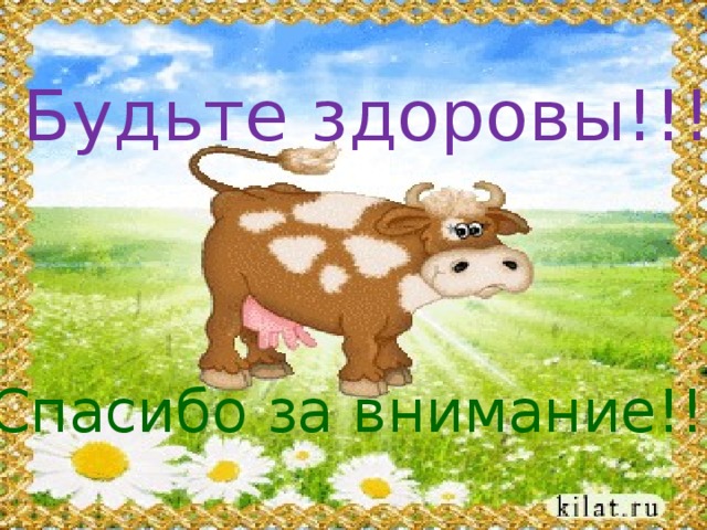 Будьте здоровы!!! Спасибо за внимание!!! 