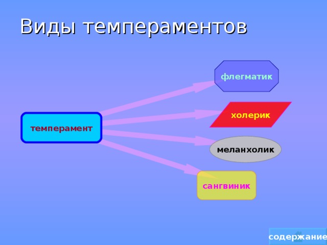 Виды темпераментов флегматик холерик темперамент меланхолик сангвиник содержание 