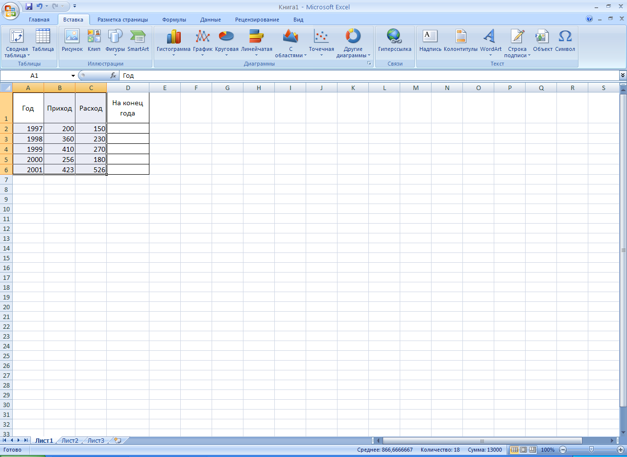 Microsoft excel вид