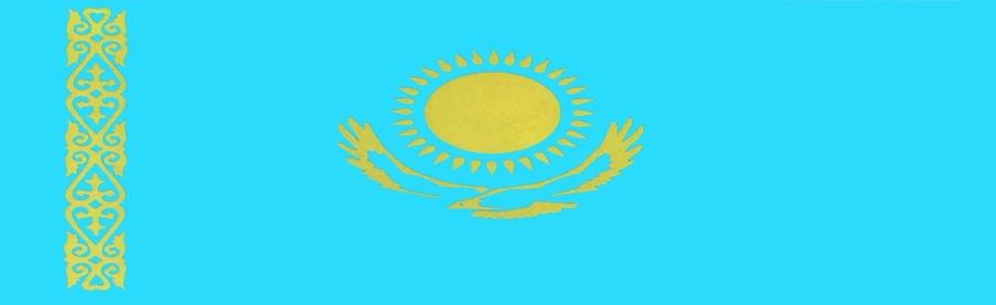 Флаг голубой с желтым рисунком внутри