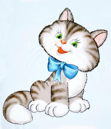 Рисунок котик для детей