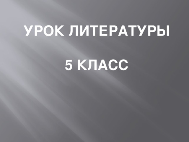 Урок литературы  5 класс