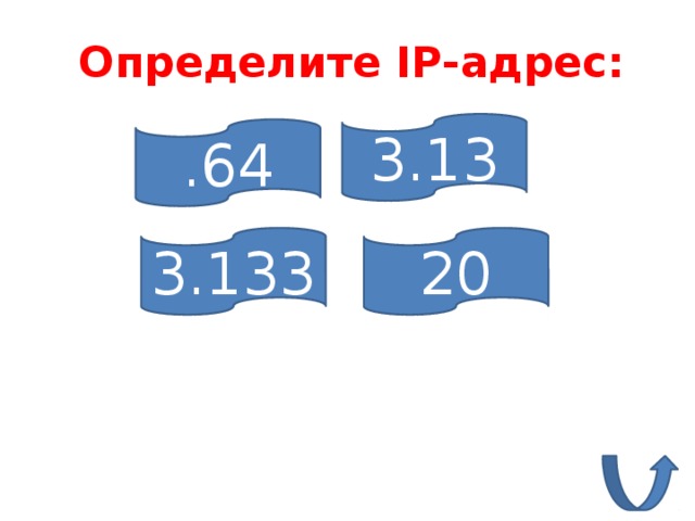 Определите IP-адрес: 3.13 .64 3.133 20 