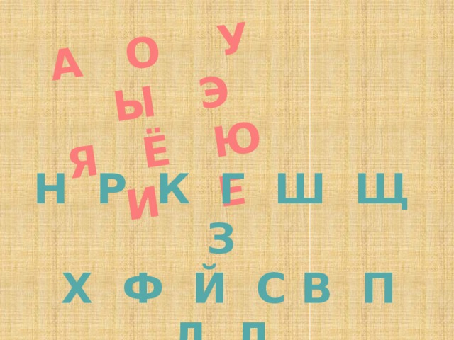 А О У Ы Э Я Ё Ю И Е Н Р К Г Ш Щ З  Х Ф Й С В П Л Д Ж Ч М Т Б Ц 