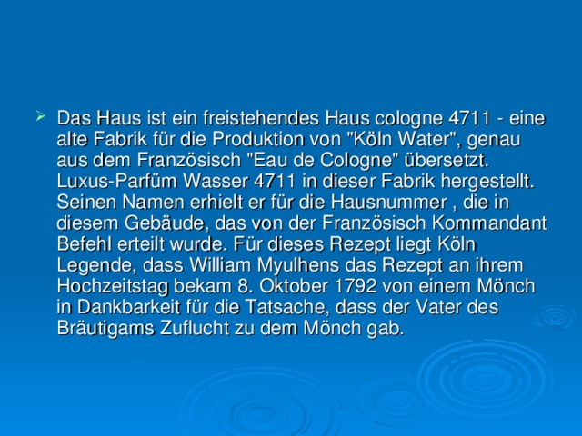 Das Haus ist ein freistehendes Haus cologne 4711 - eine alte Fabrik für die Produktion von 