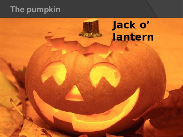  The pumpkin Jack o’ lantern 