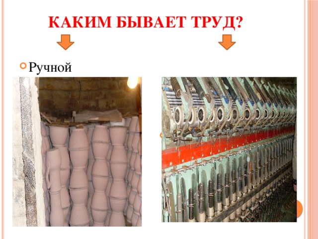Каким бывает труд? Ручной Автоматизированный 