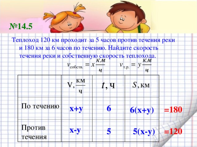 Теплоход шел 3 часа против течения