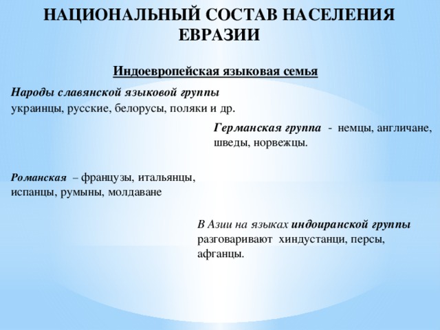 План конспект население евразии