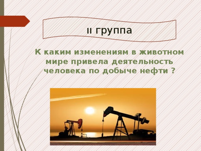 ıı группа К каким изменениям в животном мире привела деятельность человека по добыче нефти ? 
