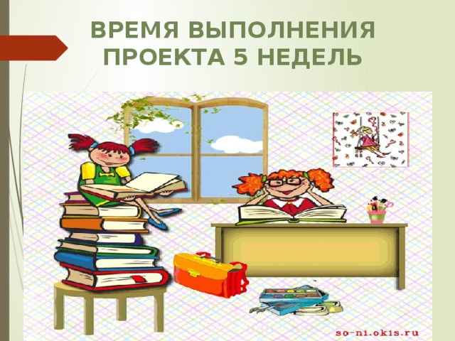 ВРЕМЯ ВЫПОЛНЕНИЯ ПРОЕКТА 5 НЕДЕЛЬ 