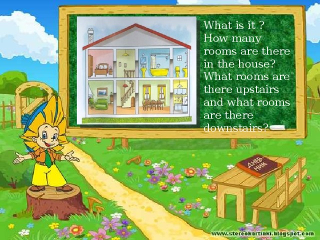 What is it ? How many rooms are there in the house? What rooms are there upstairs and what rooms are there downstairs? 