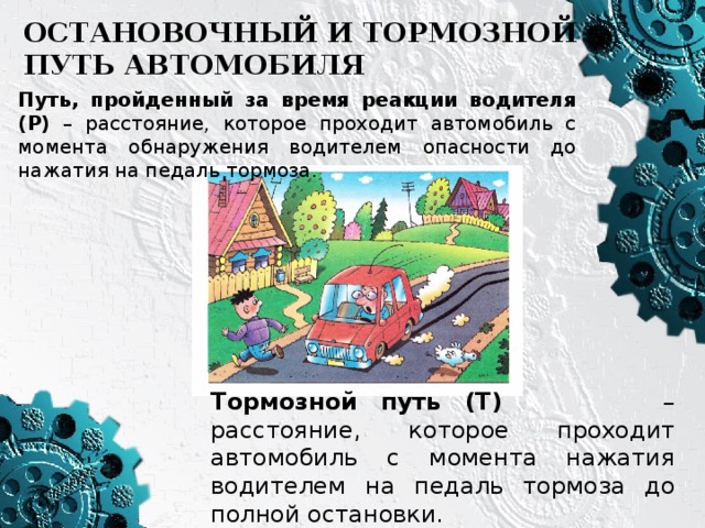 Пройденный машиной путь. Путь пройденный за время реакции водителя. Время восприятия опасности водителем. Время реакции водителя на необходимость нажать на педаль тормоза. Путь проходящий автомобилем за время реакции водителя,