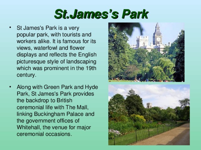 Презентация parks of london