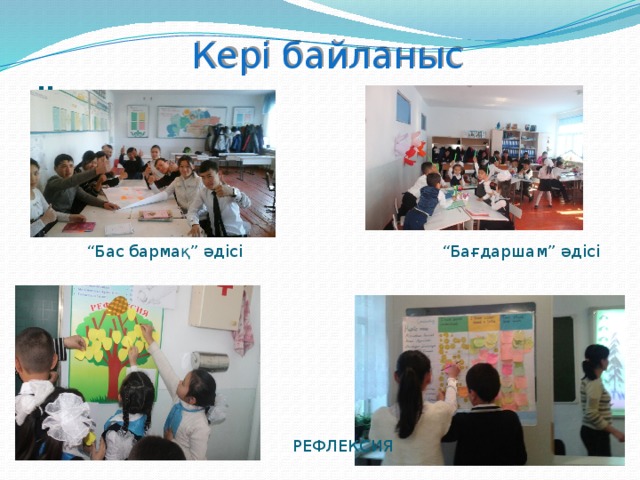 Кері байланыс ё “ Бас бармақ” әдісі “ Бағдаршам” әдісі  РЕФЛЕКСИЯ 