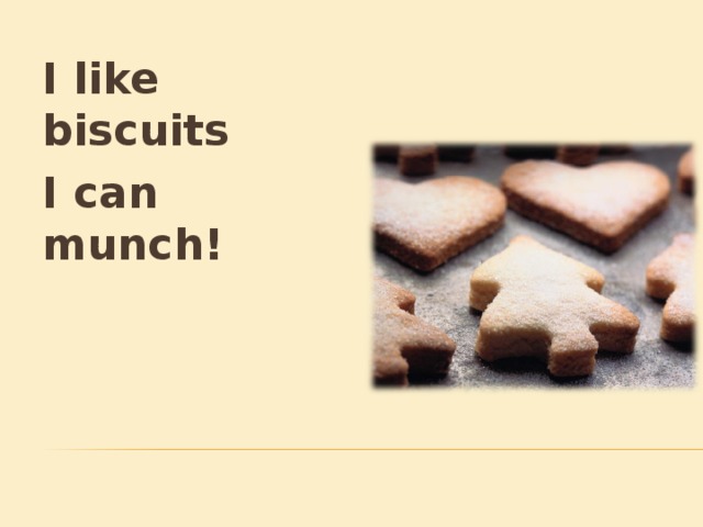 I like biscuits I can munch!  