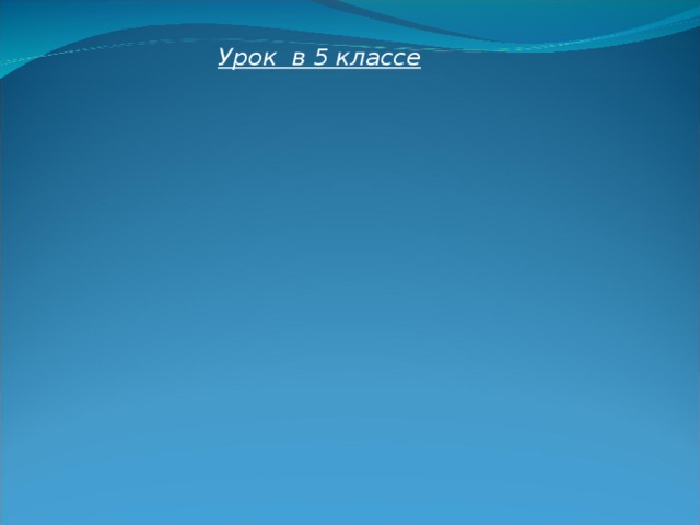 Урок в 5 классе    