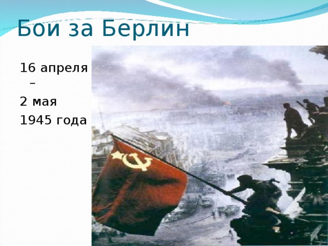 Бои за Берлин 16 апреля – 2 мая 1945 года 