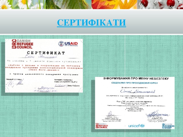 Сертифікати 