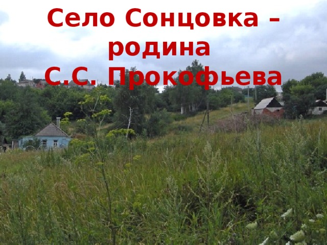 Село Сонцовка – родина  С.С. Прокофьева 