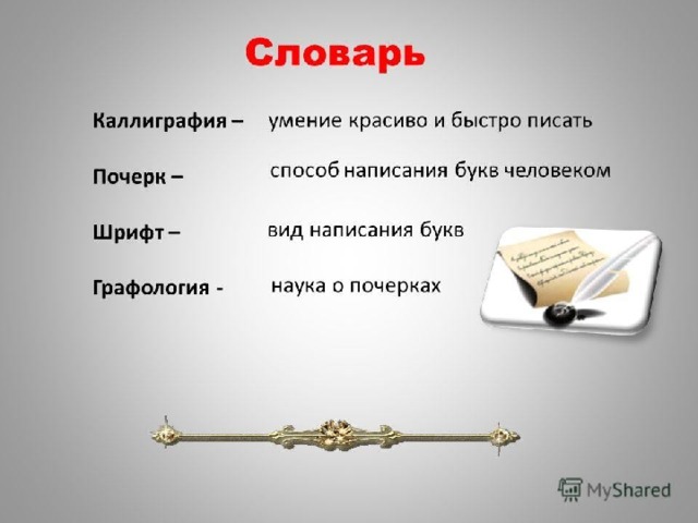 Презентация по каллиграфии
