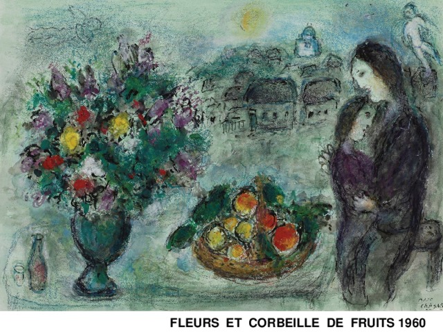FLEURS  ET  CORBEILLE  DE  FRUITS 1960 