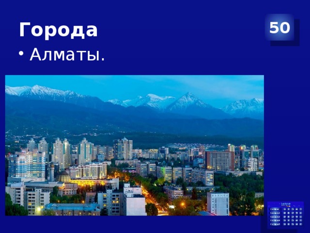 Города 50 Алматы. 