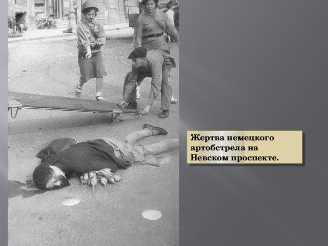Жертва немецкого артобстрела на Невском проспекте.  