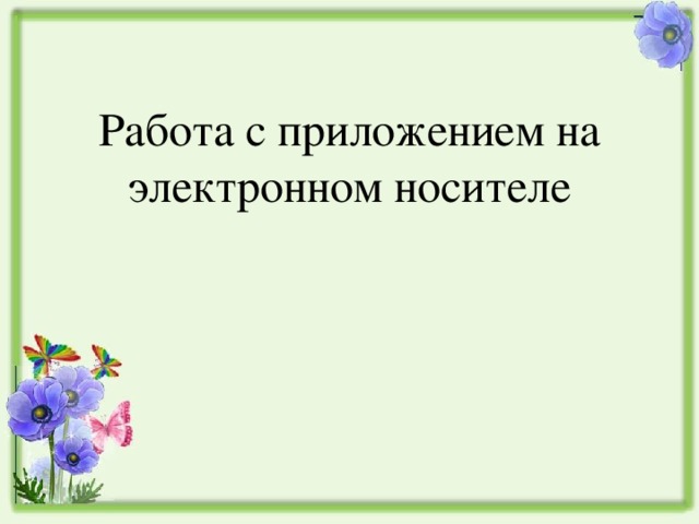 Работа с приложением на электронном носителе 