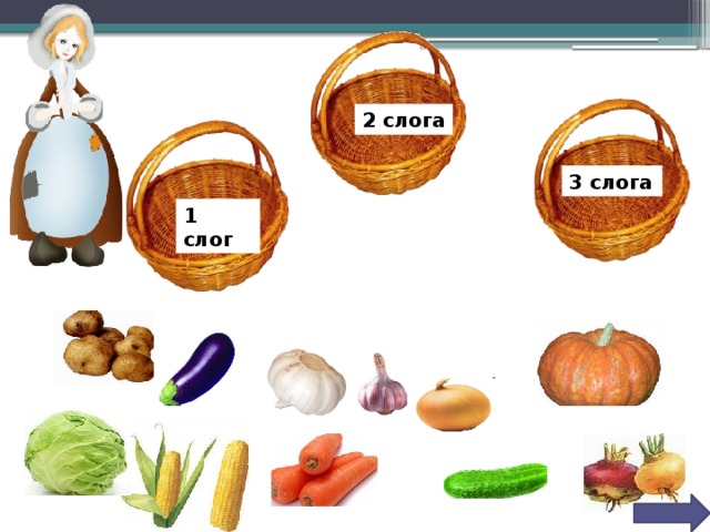 2 слога 3 слога 1 слог 