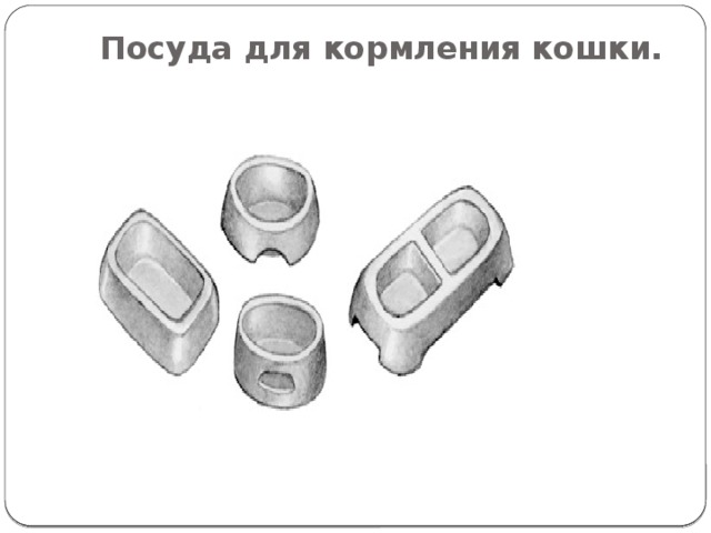  Посуда для кормления кошки.   